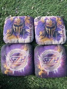 Sub-Zero Tempest Bags Cornhole Bags - Set of 4 with pouch - Purple - ACL