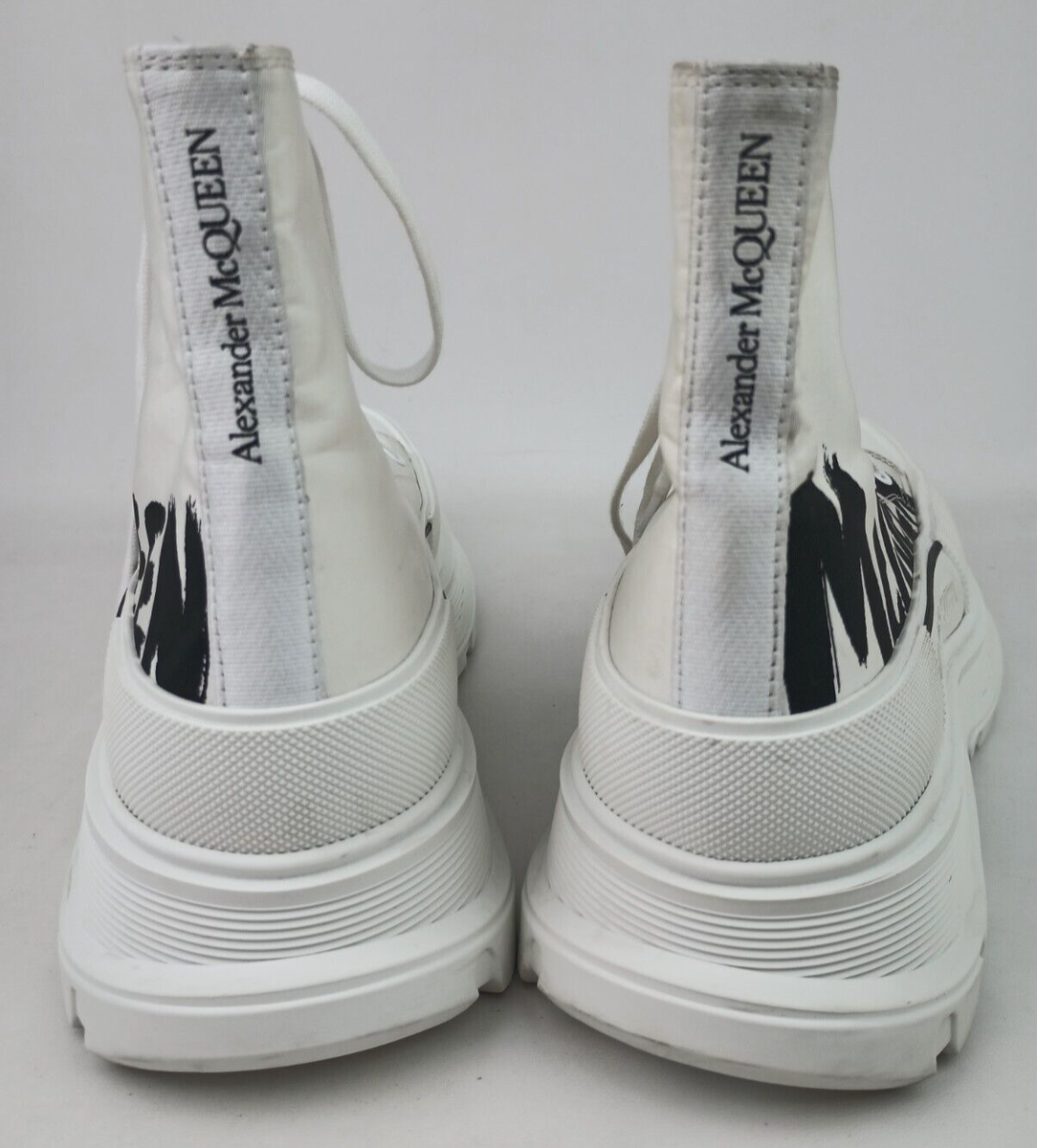 Alexander McQueen Men's White Graffiti Tread Slick High Top