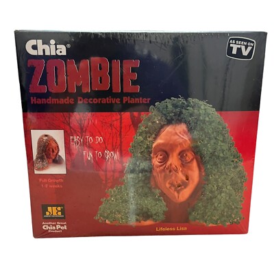 Chia Pet Lifeless Lisa Zombie Handmade Decorative Planter Seed Kit Halloween
