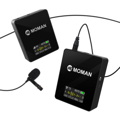 Wireless Lavalier Microphone System UHF Transmitter with Receiver for Phone DSLR