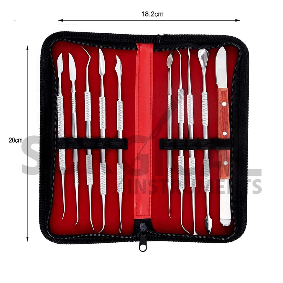 Juego de herramientas dentales para tallar y esculpir cera grado alemán de 10 piezas Foto 2 de 4