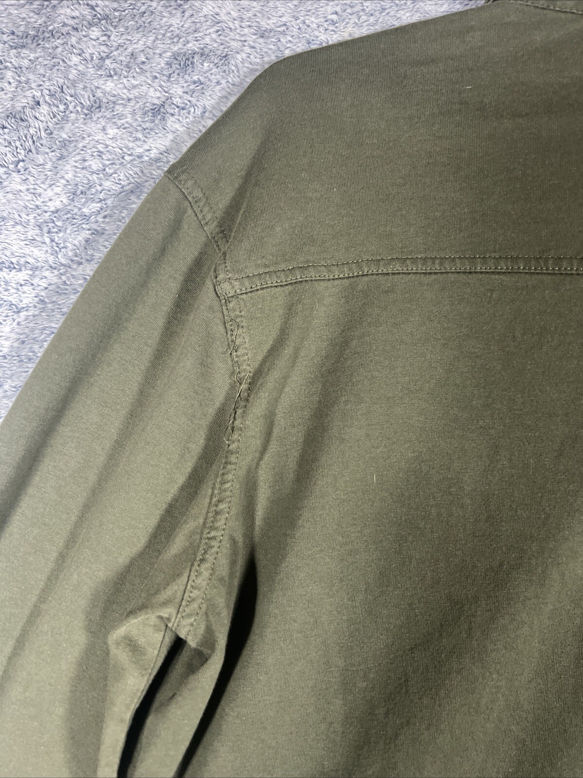 Levis Men's White Tab Dark Green Long Sleeve w/ Double Pockets Polo Shirt Size L thumbnail 16