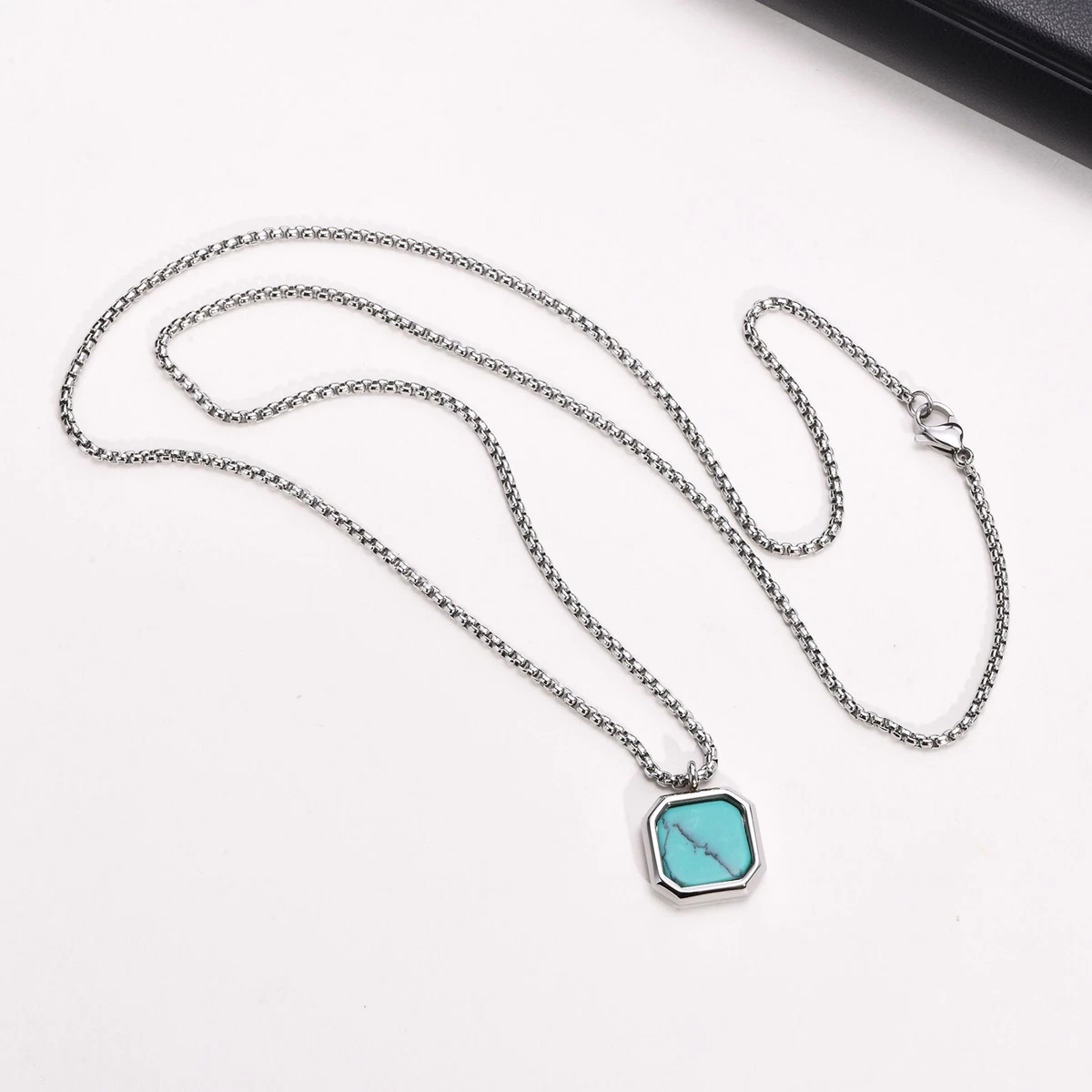 Square turquoise necklace sale