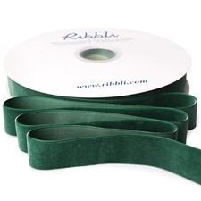 Forest Green Velvet Ribbon 1 Inches Continuous 25 Yard Spool Forest Green Chr...