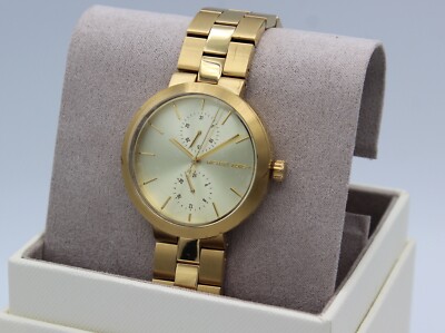 New Authentic Michael Kors Garner Chronograph Gold Ladies Women's MK6408 Watch