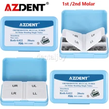 AZDENT Dental Orthodontic Buccal Tube 1st 2nd Molar Roth MBT 022/018 Bondable