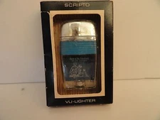 Vintage Scripto VU Lighter Independent Life Ins. Co. with Blue Band in Box