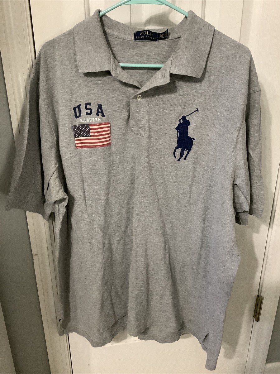 POLO Ralph Lauren - Mens Sz XLT Grey Shirt- Big Pony USA American