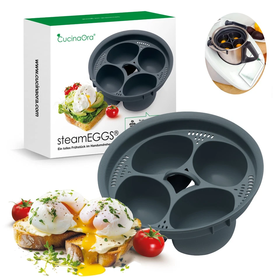 CUCINAORA® CucinaOra steamEGGS - Los mejores accesorios para huevos escalfados para Thermomix TM6 TM5 TM31
