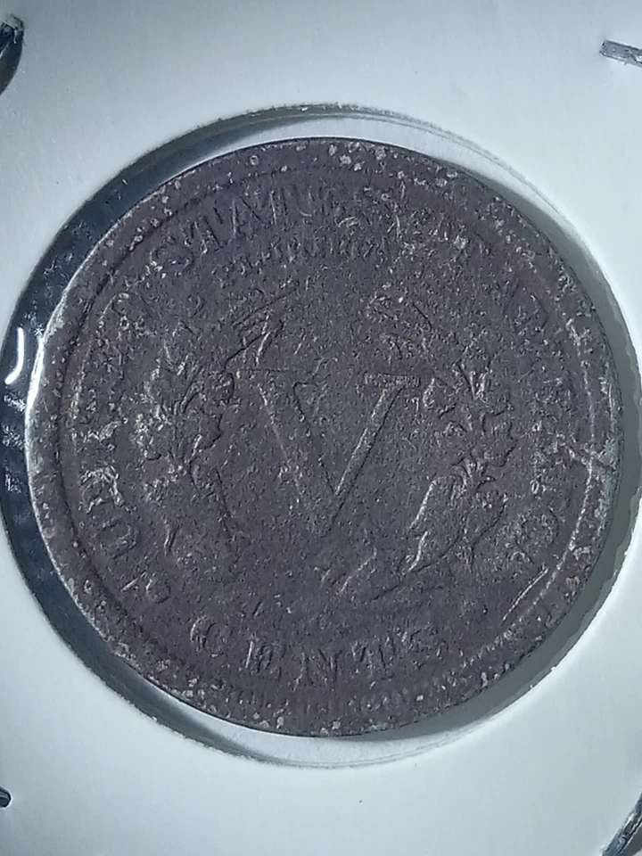 1912 Doubled Die Obverse V Nickel!! Date!! Toned - Image 2 of 4