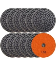 12 Pack-SHDIATOOL 4" Diamond Polishing Pads for Concrete Wet Polish  100 Grit 