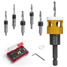 Countersink Drill Bit Set for Wood7 PCS Counter Sink Drill Bit with HSS Taper...