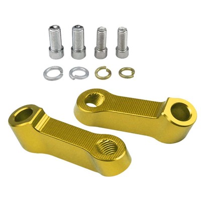 Paar Motorradspiegel Riser Extender Adapter Gold Aluminiumlegierung Universal