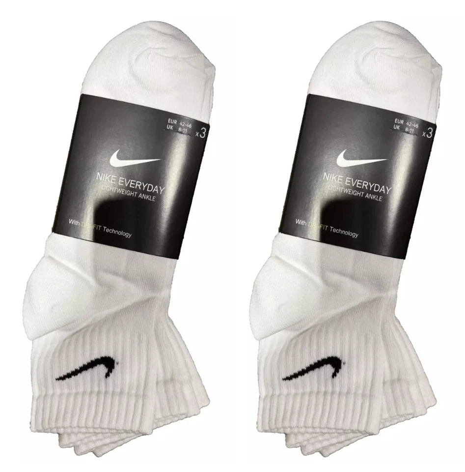 (Paquete de 3) Calcetines Nike Everyday Essential blancos calcetines tobilleros grandes blancos negros Foto 2 de 3