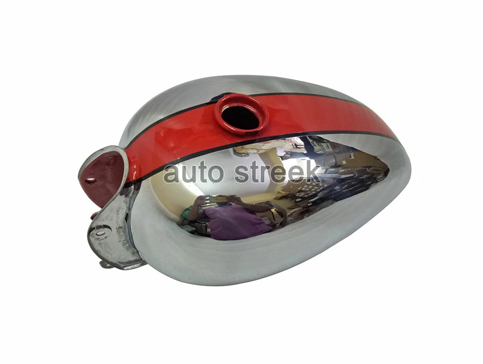 Compatible Para Real Enfield Interceptor Rojo & Cromo Gasolina Combustible Gas - Imagen 2 de 4