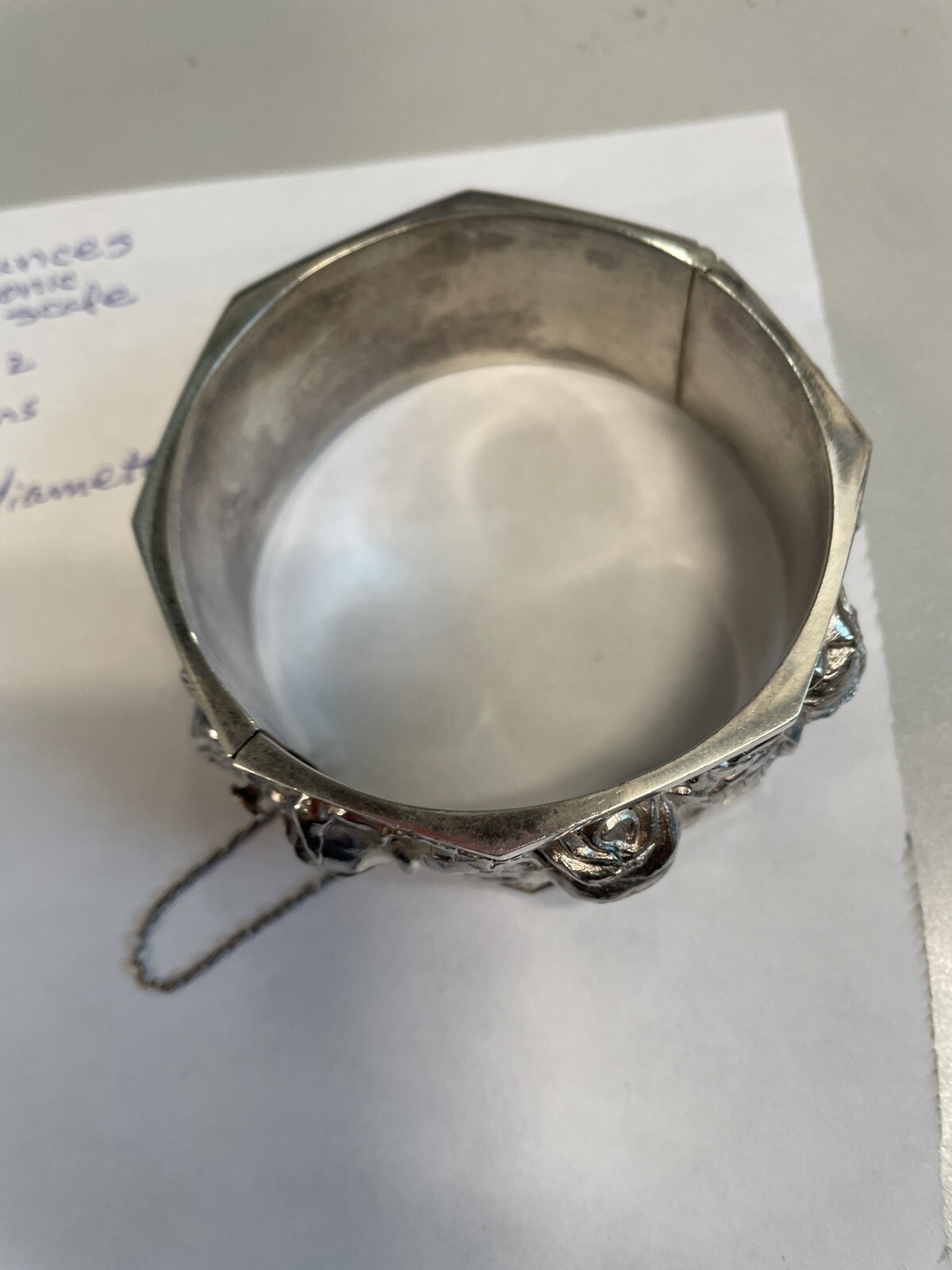 SOLID STERLING SILVER WIDE BANGLE STYLE BRACELET … - image 3