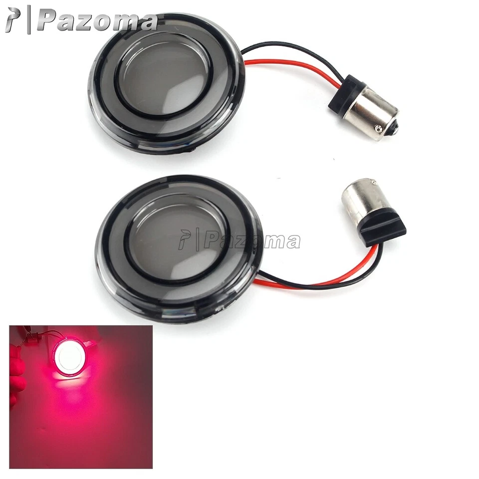 2x 1156 LED intermitente de luz de señal de giro con lente de humo para Harley Electra Road Glide Foto 3 de 4