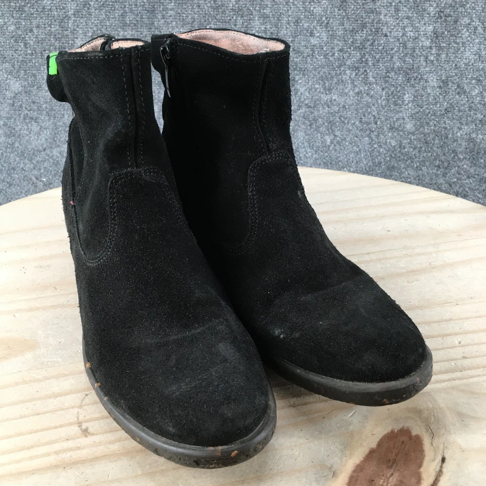 El Naturalista Boots Womens 37 Quera NC50 Ankle Booties Black Suede Heels Zip - Image 3 of 4