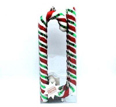 10'' candy cane 6-pack Red/White/Green