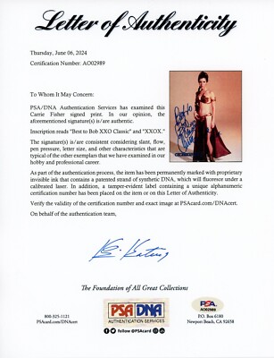 Carrie Fisher ~ Signed Autographed Star Wars Princess Leia 8x10