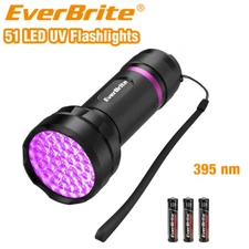 EverBrite 51 LED Black Light Flashlight UV Flashlights 395 nm Ultraviolet Lights