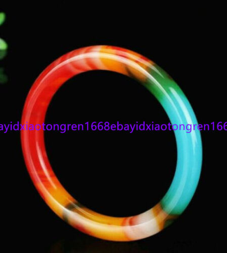 Bracelet bracelet jade jadéite naturelle multicolore pierres précieuses 56-62 mm bijoux - Photo 1 sur 12
