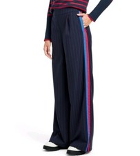 A4) New! La Ligne X Target Size "XL" Side Stripe Wide Leg Trousers Navy Blue Red