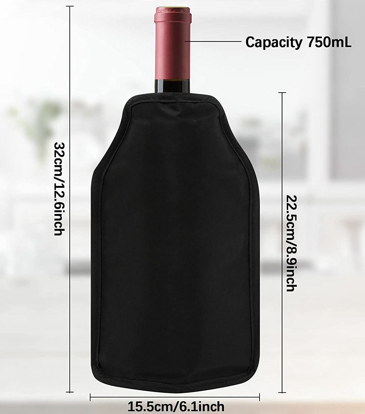 Wine Bottle Cooler Sleeve Slip On Cooling Sleeve Chiller Gel Pad No Ice