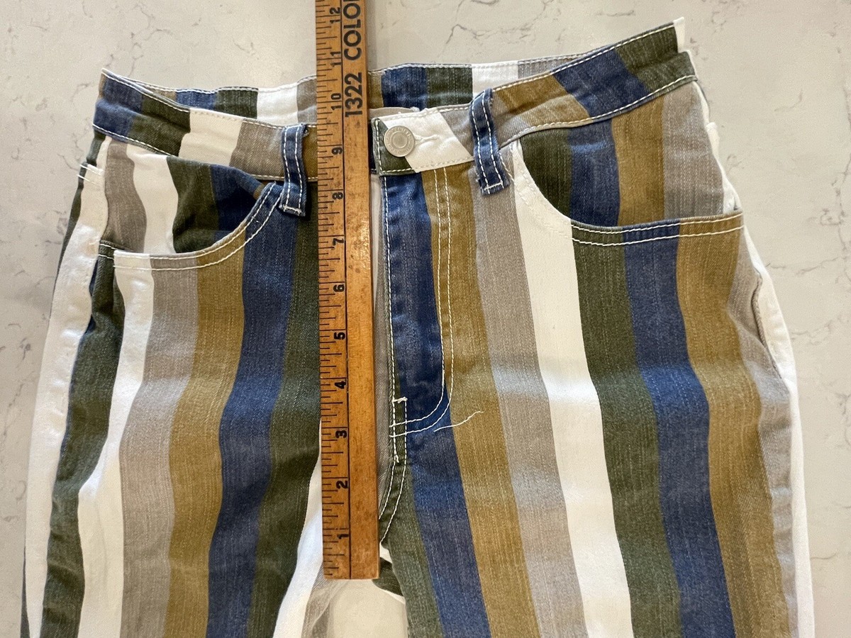 SAINTS & HEARTS Women's size M 26” flare jeans striped SAINTS & HEARTS Women's size M 26” flare jeans striped