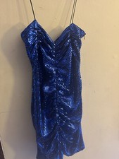 Zara Mirrored Blue Short Dress Size Small