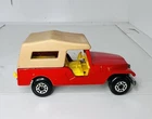 Vintage 1977 Matchbox Red Jeep CJ8 Tan Top Lesney Superfast No. 53.