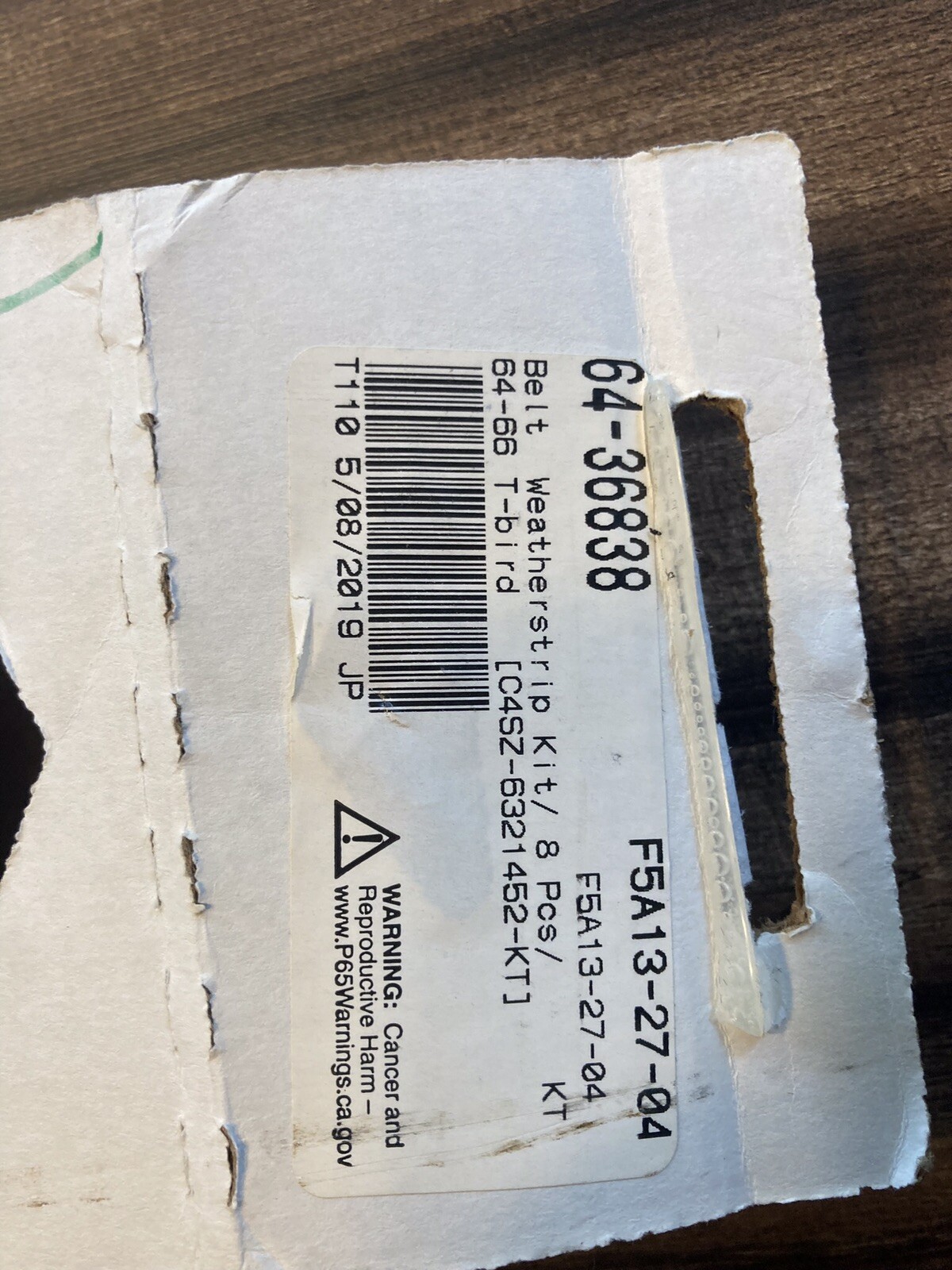 1964 1966 Thunderbird Belt Weatherstripping Kit Passenger Door