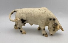 SCHLEICH WHITE RODEO BULL Male Cow Farm Figure Steer Farm 2005 Animal 13613