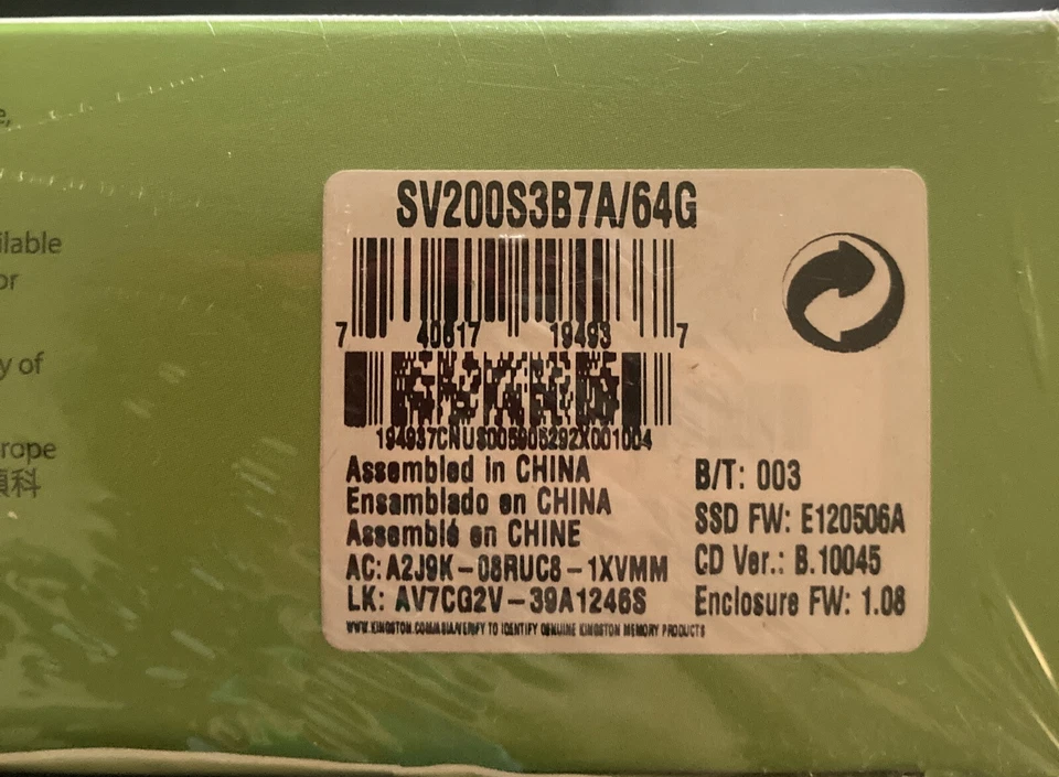 Kingston 64GB SSD Now V200 Solid State Drive Kit SV200S3B7A/64G - Image 3 of 4