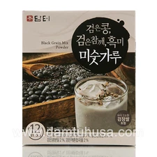 DAMTUH Roasted Black Grains Mixed Powder Tea, 12 Sticks, Korean Tea
