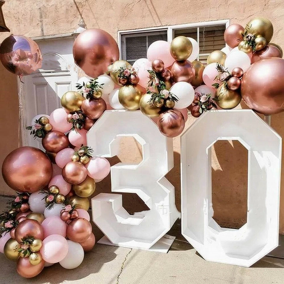Gold Pink White Balloon Garland Arch Wedding Baby Shower Balloons Party Decor - image 2 of 4