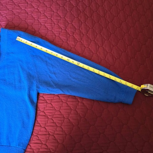 Jamie Sportswear V-Neck sweater Blue Size Medium 100% Lambswool VINTAGE - Picture 8 of 8