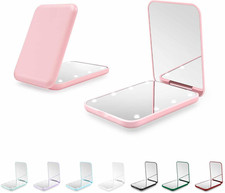 Compact Mirror, 1X/3X Magnification LED Pocket Mirror with Nternal Biattery, Min