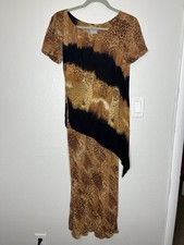 Vintage Y2K Layered Animal Print Maxi Dress - Size 6P
