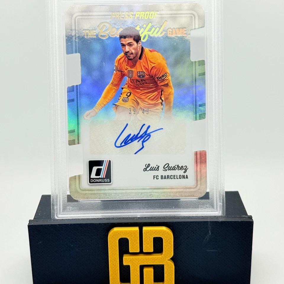 2016-17 Donruss Die Cut The Beautiful Game Luis Suarez Auto /49 PSA 9 - Image 3 of 4