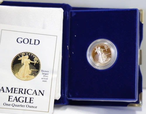 1989 US Proof Gold Eagle 1/4oz $10 Original Box/COA