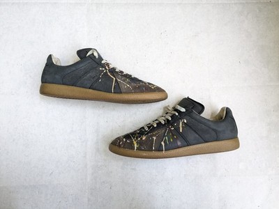 Maison Margiela GAT Sneakers Black Paint Splatter Men 11 44