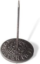 Vintage Cast Iron Cash Register Receipt Spike Paperweight | Desk Receipt Holder 