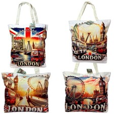 4 x London Canvas Bag London souvenirs shopping bag gym travel tote shoulder bag