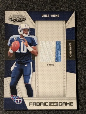 2010 Vince Young Certified FOTG GAME USED PRIME 2 CLR W/stitching 26/50