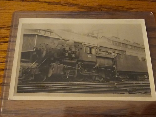 LV 718 Locomotive Railroadiana Black & White Train Photograph