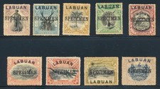 North Borneo Labuan 1897-1901 1c-24c Specimen SG89s-97s Mint Cat &pound;180
