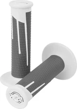 ProTaper Clamp-On Full Diamond Grips - White/Dark Gray Motorcycle Dirt Bike