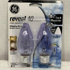 GE LIGHTING Reveal 40-Watt Blunt Tip Bulb 48699 Fan  Chandelier 2 Bulbs