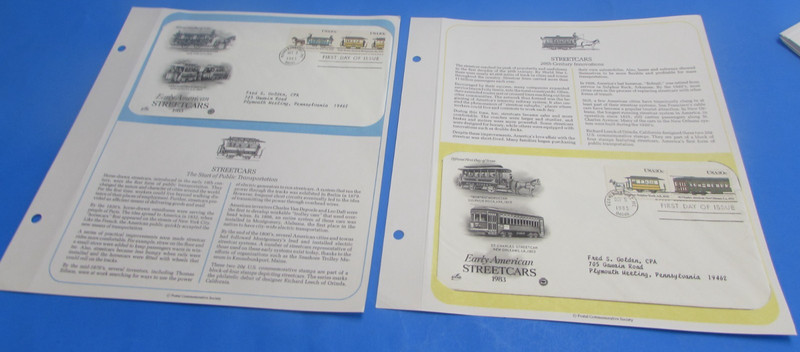 1983 EARLY AMERICAN STREET CARS - FIRST DAY COVER - ARTCRAFT - LOT OF TWO - EXCE